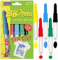 Set de markere textile Centropen Blopens - 5 culori