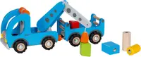 Jucărie din lemn Goki - Camion macara cu remorcă