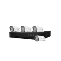 Sistem supraveghere exterior basic HikVision, 4 camere, 5 MP, lumina alba 40 m, 2.8 mm