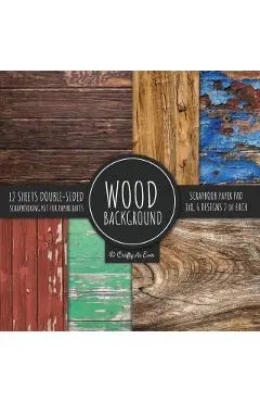 Wood Background Scrapbook Paper Pad 8x8 Scrapbooking Kit for Papercrafts, Cardmaking, DIY Crafts, Rustic Texture Design, Multicolor