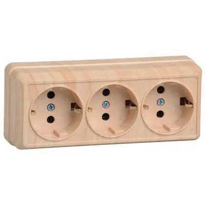 RS23-3-OS Tripla -priza cu impamantare ing contact 16A OKTAVA (pine)