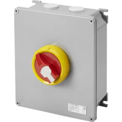 Selector rotativ - HP- montaj aparent - Emergenta - METAL BOX - 80A 4P - blocabil RED KNOB - IP66