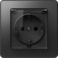 Ekonomik Priza SCHUKO cu cap. 1P 16A ST IP20 Negru, TEM Modul TEM-VE11BT-B
