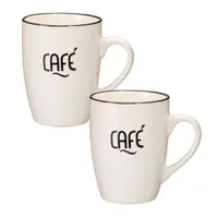Set 2 căni Excellent Houseware, 340 ml, ceramică, model CAFÉ