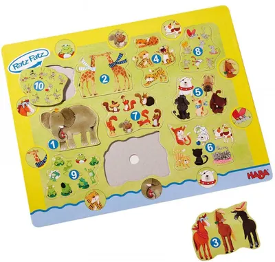Puzzle pentru copii Haba - Cifre si animale