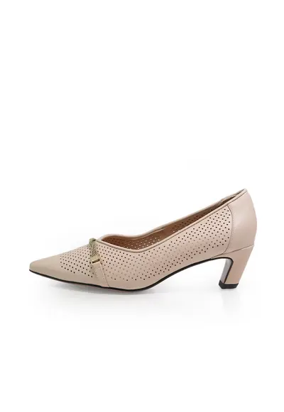 Pantofi dama 2613005 din piele naturala cu perforatii - Bej
