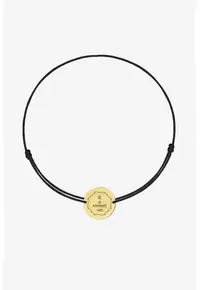 Bratara ajustabila cu talisman de aur de 14K - Auriu/Negru