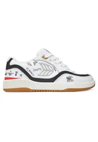 Adidasi barbati model White Simpsons - piele naturala - alb