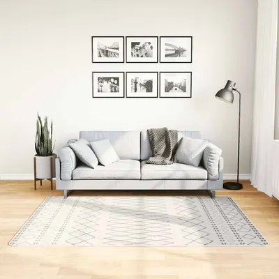 vidaXL Covor lavabil, negru și alb, 120x180 cm