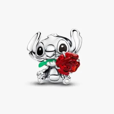 Talisman Pandantiv Stitch Trandafir Cu Argint
