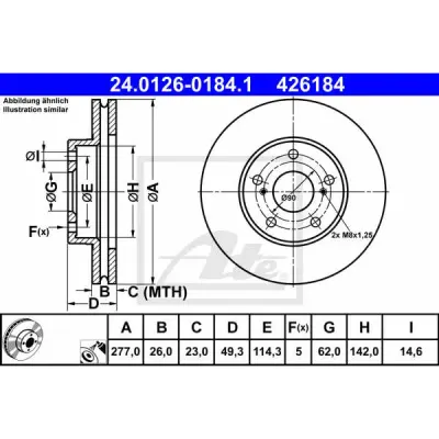 Disc frana ATE 24.0126-0184.1