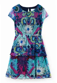 Rochie evazata cu imprimeu - Multicolor