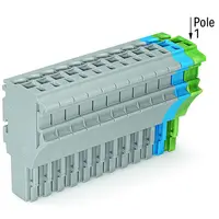 1-conductor female plug; 2.5 mm²; 15-pole; 2,50 mm²; gray, blue, green-yellow