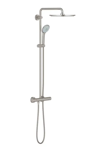 Sistem de dus cu baterie termostatata, palarie de dus 310 mm, para de dus 110 mm, otel inoxidabil, Grohe Euphoria System