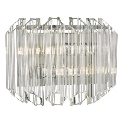 Aplica Tuvalu 2 Light Wall Light Glass & Polished Chrome