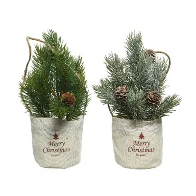Decoratiune - Mini Tree in Cotton Bag - mai multe culori