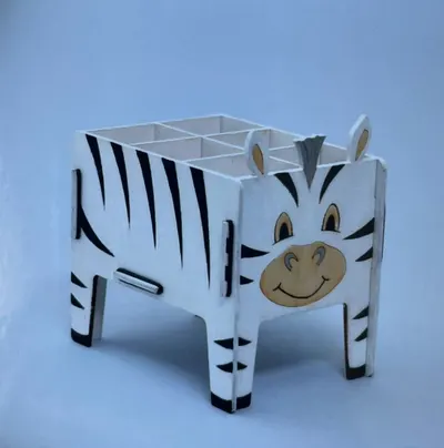 Set de construcție și decorare – Organizator de birou – Zebră