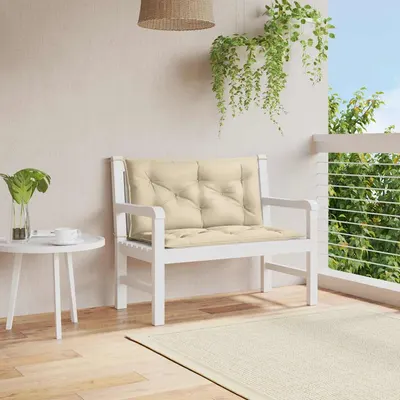 vidaXL Pernă bancă de grădină, bej, 100x(50+50)x7 cm, material oxford
