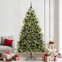 vidaXL Pom de Crăciun Artificial cu Ramuri Articulare și Conuri 240 cm