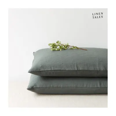 Față de pernă din in 50x70 cm Forest Green – Linen Tales