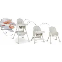 Scaun de masa 3in1 transformabil in scaunel clasic, cu cos de depozitare, baza antiderapanta, masuta reglabila, suport picioare si husa detasabila Ricokids Milo Gri
