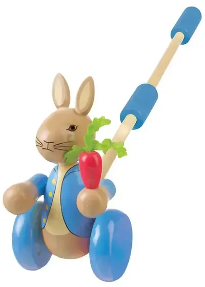 Jucărie de împins din lemn Orange Tree Toys - Peter iepurele