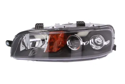 Far fata Stanga (halogen, H7/H7, electric, fara motoras, culoare insert: gri, culoare semnalizator: galben) potrivit FIAT PUNTO, PUNTO EVO/HATCHBACK
