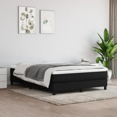 vidaXL Saltea cu arcuri buzunar, fermitate medie, negru, 140x200x20 cm, textil