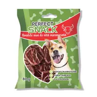 Hrana complementara pentru caini, Perfect Snack, rondele moi de vita marmorata, 80 g