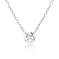 Lant cu pandantiv din aur alb cu diamant de 0.041ct