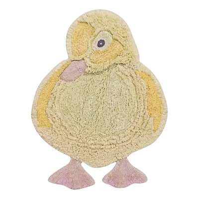 Covor pentru copii galben lavabil/țesut manual din bumbac 95x120 cm Ducky – Lorena Canals