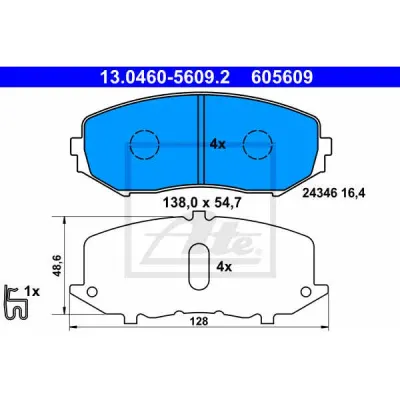 Set placute frana, frana disc ATE 13.0460-5609.2