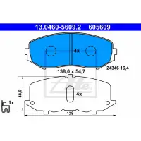 Set placute frana, frana disc ATE 13.0460-5609.2