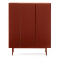 Comodă roșie înaltă cu aspect de lemn de stejar 95x120 cm Arista – Teulat
