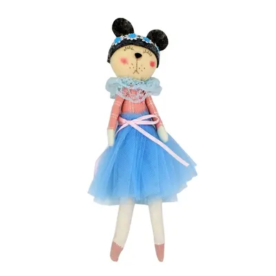 Decorațiune Zooky animăluț șoricel rochiță bleu
