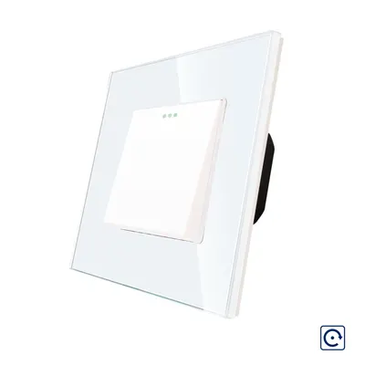 Intrerupator Simplu Mecanic cu Reset / Revenire LUXION cu Rama din Sticla
