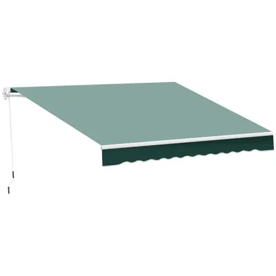 Perdea Rulou Manuală Verde, Protecție UV și Intimitate, 2.5x2m | Aosom Romania