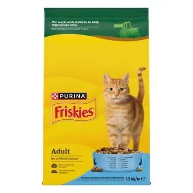Hrana uscata pentru pisici Friskies Adult cu somon legume 1,5 kg