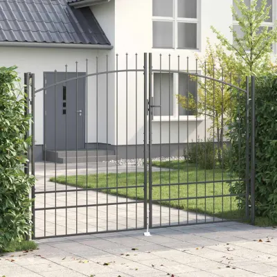 vidaXL Poartă Dublă WOERDEN 299,5 x 249,5 cm Oțel Gri Blocat