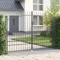 vidaXL Poartă Dublă WOERDEN 299,5 x 249,5 cm Oțel Gri Blocat