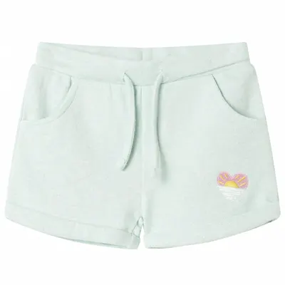 Pantaloni scurți de copii cu șnur, verde mentă deschis combinat, 140