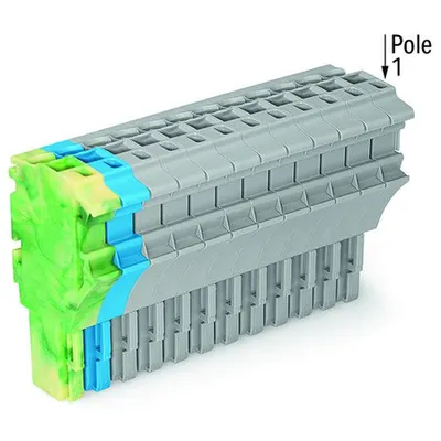 1-conductor female plug; 2.5 mm²; 13-pole; 2,50 mm²; green-yellow, blue, gray