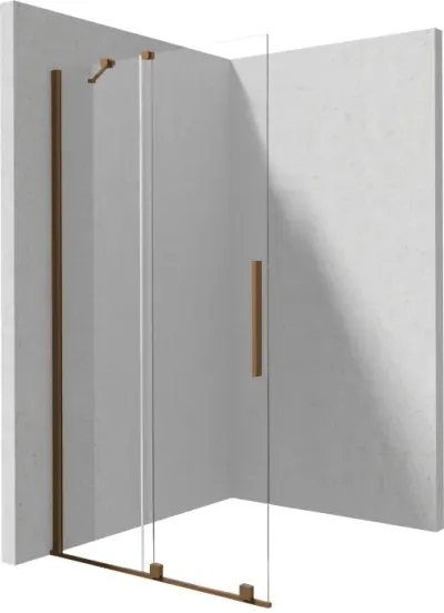 Paravan dus sticla securizata 6 mm cu usa glisanta 80x195 cm, bronz periat, Deante Prizma