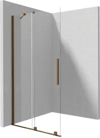Paravan dus sticla securizata 6 mm cu usa glisanta 90x195 cm, bronz periat, Deante Prizma