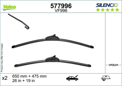 Lama stergator fata (2buc) Silencio 650 475mm potrivit NISSAN ARIYA, QASHQAI III 07.20