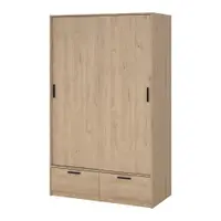 Șifonier cu aspect de lemn de stejar cu ușă glisantă 121x200 cm Line – Tvilum