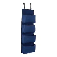 Organizator de baie albastru închis din material textil Verti – Premier Housewares