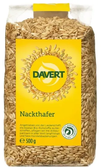 Făină de ovăz organică, bob gol, 500 g, Davert