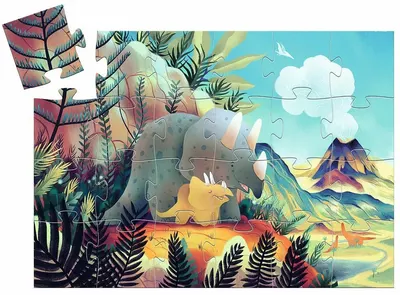 Djeco Dinosaur Theo Puzzle, 24 de piese