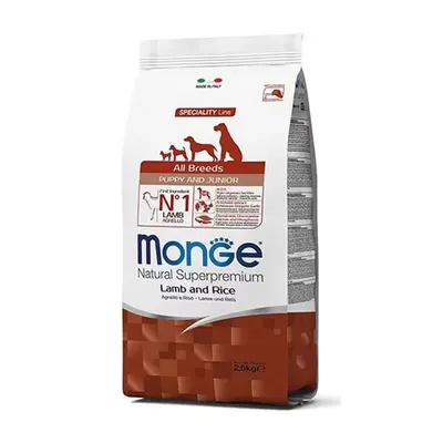 Hrana uscata caini, Monge Natural Superpremium All Breeds Puppy, Miel & Orez, 12 kg